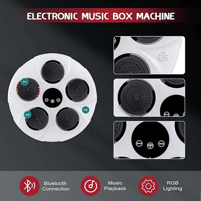Music Boxing Machine Home Wall Mounted Electronic Boxing Machine, Portable Smart Bluetooth LED Lights Music Boxing Machine, 2 Pa