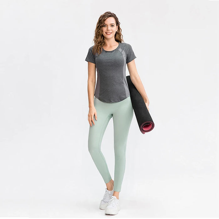 New Yoga Apparel Sports Tshirts Training Gym Short Sleeve Workout Top y2k Women Running T Shirt Summer Blouse Fitness Casual Tee