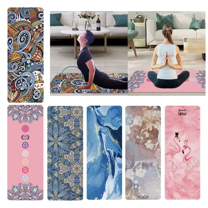 High Density Exercise Mat Suede Yoga Blanket Yoga Mat for Fitness Home Gym