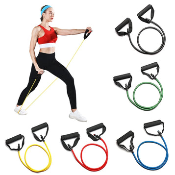 New 5 Levels Resistance Bands with Handles Training Exercise Tube Band Pull Rope Fitness  Elastic Bands Workouts Strength Equipm