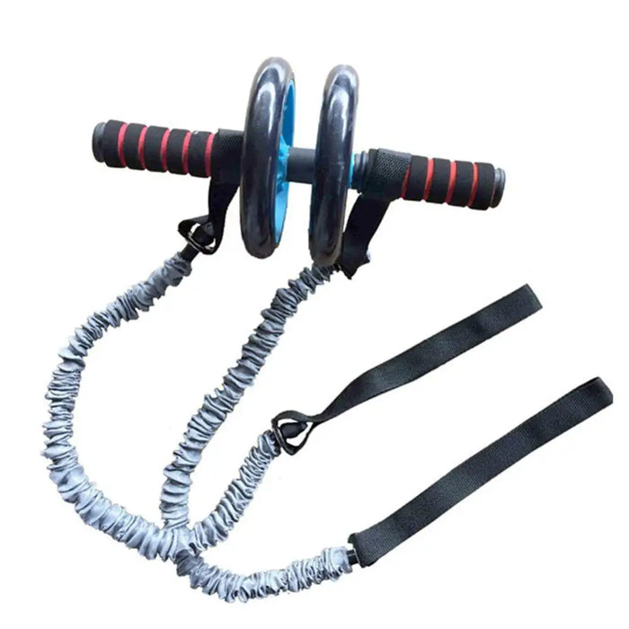 2Pcs Tpr Roller Pull Rope Stretchable Waist Abdominal Exercise Fitness Resistance Bands Slimming Trainer