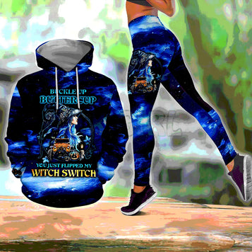 YX Girl Girl Halloween Combo Hoodie + Legging  Combo Outfit Yoga Fitness Legging Women 3D Printed Apparel