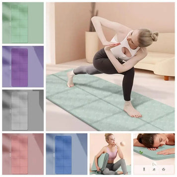 Foldable Foldable Yoga Mat Elastic Non-slip Foldable Pilates Mat Convenient Storage Tasteless Fitness Cushion Sports Exercise