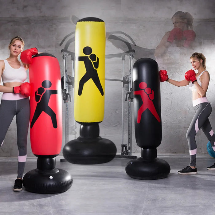 1.6M Inflatable Stress Punching Tower Bag Boxing Standing Water Base Training Pressure Relief Bounce Back Sandbag Punch Ball