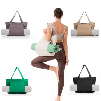 Yoga Mat Storage Bag Portable Collapsible Canvas Shoulder Package Outdoor Sports Fitness Pilates Large Capacity Fitness Bags
