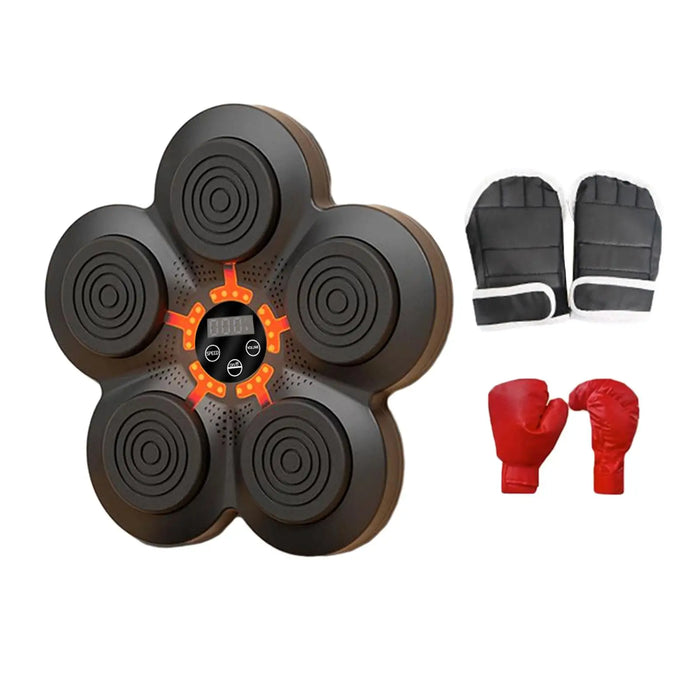 Smart Music Boxing Machine Wall Mount Low Noise with Gloves Electronic Music Boxing Wall Target for Training Gym Home Indoor