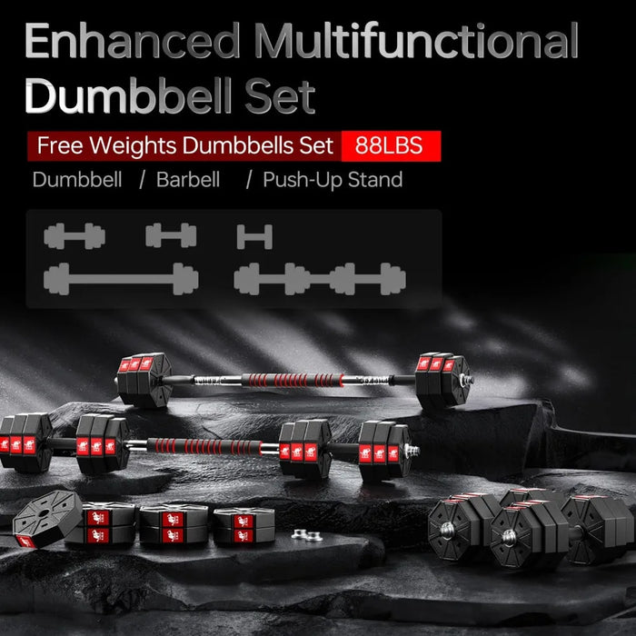 Adjustable Weights Dumbbells Set,3 in 1 Adjustable Weights Dumbbells Barbell Set, Home Fitness Weight Set Gym Workout