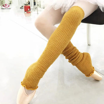 Ballet Apparel Leotard for Wool Silver Ribbed Design Gymnastics Tights Performance Yoga Apparel Socks