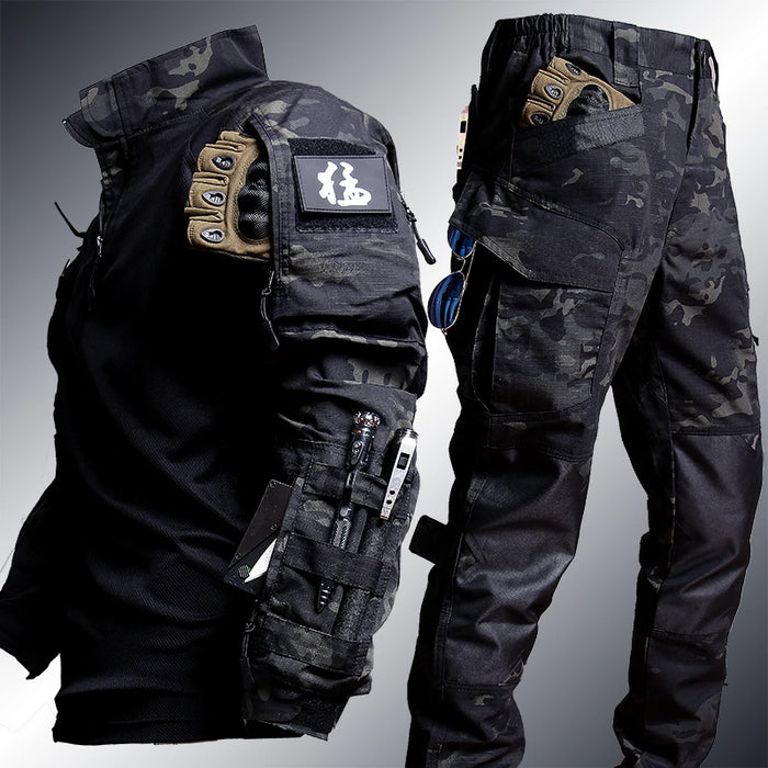 Tactical Camouflage Uniform Set showcasing durable medical & field gear for men, designed for performance and comfort.