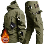 Men's waterproof fleece jackets in olive green for warmth and tactical outdoor use.