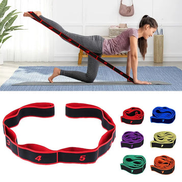 Yoga Pull Strap Belt Polyester Elastic Latin Dance Stretching Band Loop Yoga Pilates GYM Fitness Exercise Resistance Bands
