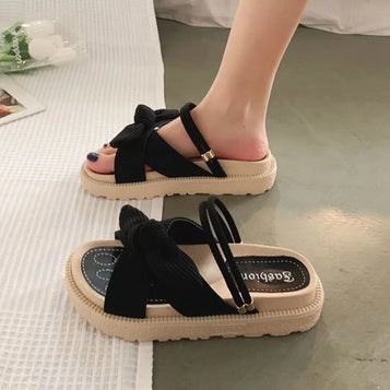 Women's summer platform sandals in gladiator slip-on style