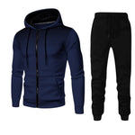 Back design of men's camouflage hoodie and sweatpants set