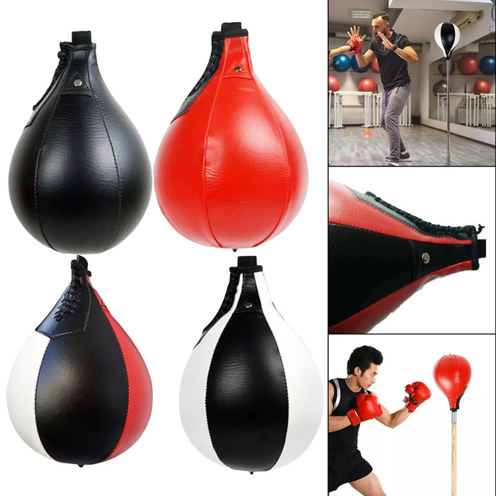 PU Leather Boxing Ball Punch Bag Hanging Mma Training Fitness Pear Shape