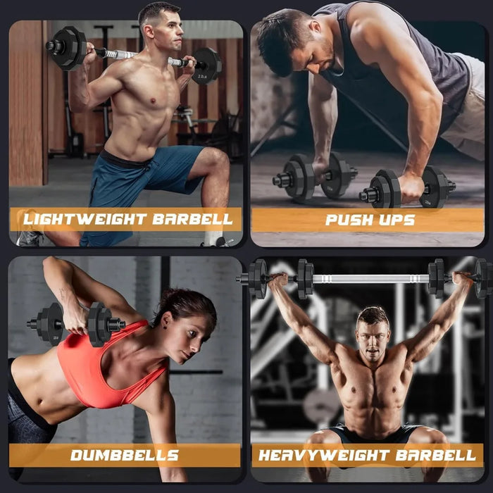 Weights Dumbbells Set, Adjustable Dumbbell Sets 22Lbs 44Lbs 66Lbs 88Lbs with Solid Steel, Barbell Free Weight Set with Connector