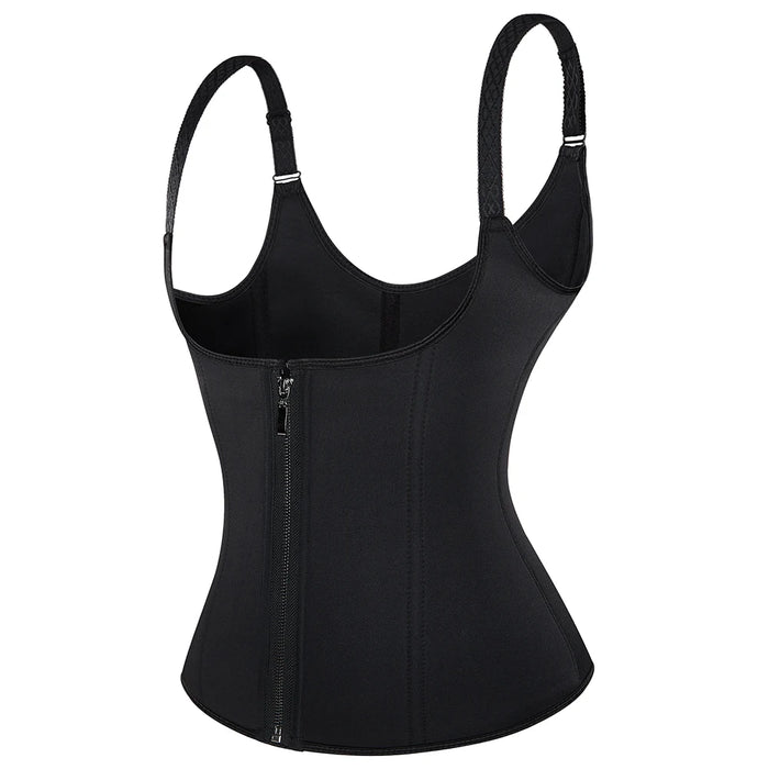 Zip And Hook Adjustable Straps Neoprene Corset Women Sweat Sauna Waist Trainer Vest Body Shapewear