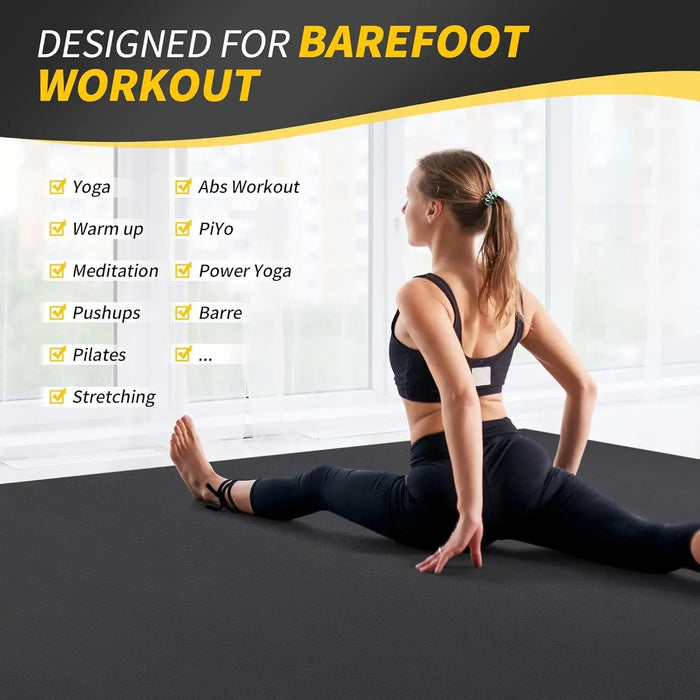 Large Yoga Mat, Extra Thick Workout Mats for Home Gym, 6'x 4'x 8 mm Non Slip Wide Exercise Mat for Pilates