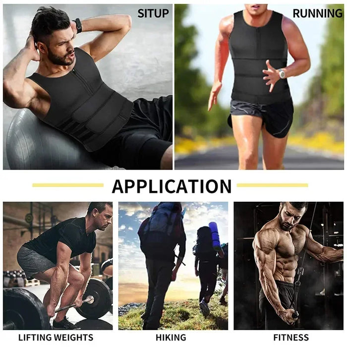 Tank Trainer Shirt Men Fat Sauna Vest Waist Sweat Workout Shaper Body Burner Tops Undershirt Shapewear Slimming Compression