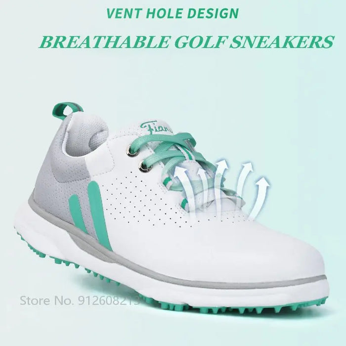TTYGJ Fashionable Ladies Shoes Breathable Waterproof Golf Sneakers Women Golf Sports Shoes Ultra-light Golf Footwear Lace-up