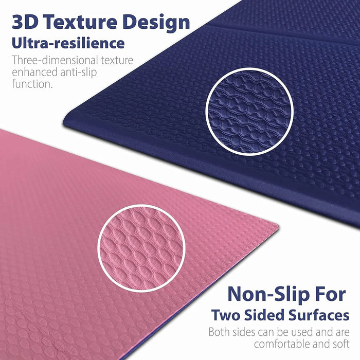 Foldable Yoga Mat Knee Pad- Easy to Storage Travel Yoga Mat Foldable Lightweight for Fitness - Anti Slip Folding Exercise Mat