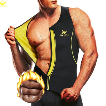 LAZAWG Sauna Vest for Men Sweat TankTop Weight Loss Slimming Neoprene Sleeveless Body Shaper Fat Burner Gym Exercise Workout