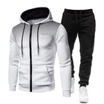 Back design of men's camouflage hoodie and sweatpants set