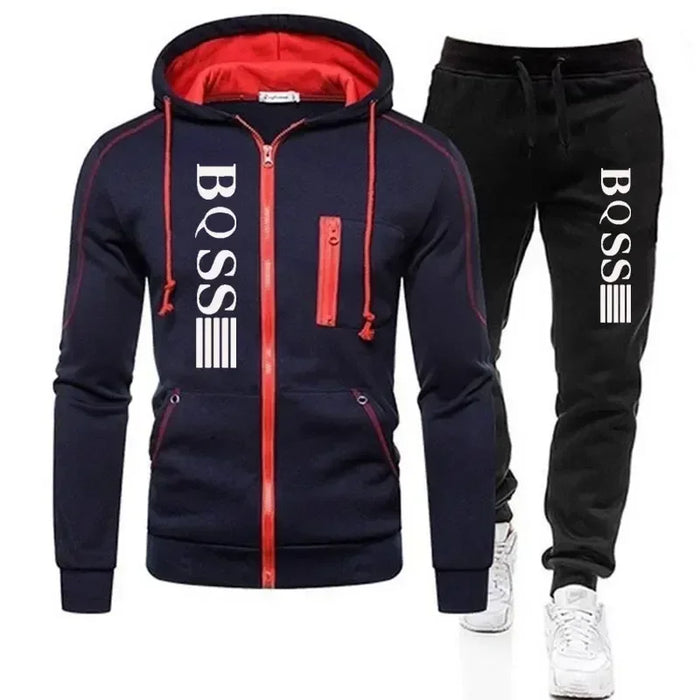 "Men's Autumn Tracksuit Set – 2 Piece Jogging & Fitness Suit"