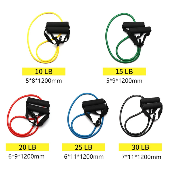 New 5 Levels Resistance Bands with Handles Training Exercise Tube Band Pull Rope Fitness  Elastic Bands Workouts Strength Equipm