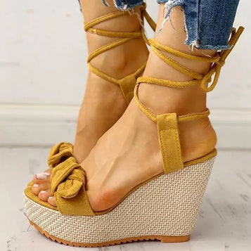 Women's Summer Sandals Woman Wedges Platform Shoes Female Lace Ladies Fashion Elegant Slippers Clog Sandalias Mujer Verano 2022