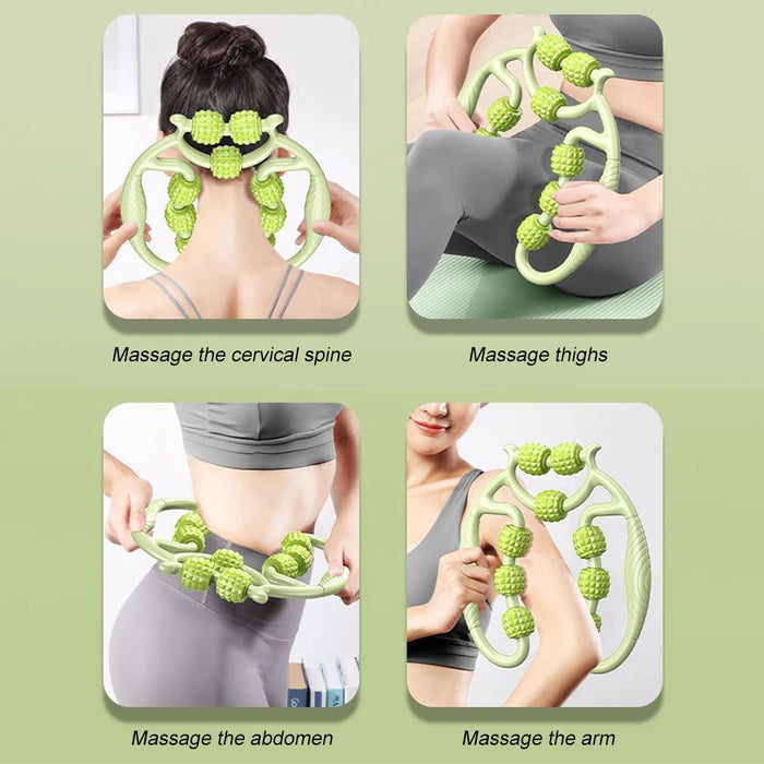 9-Wheel Muscle Roller – Fascia Massage Tool for Cellulite & Soreness Relief