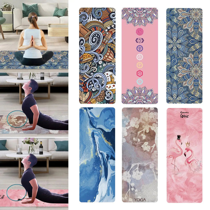 High Density Exercise Mat Suede Yoga Blanket Yoga Mat for Fitness Home Gym