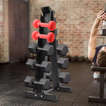New Dumbbell Rack Stand OnlyWeight Rack  Dumbbells Compact  Gym Space Saver 660 Weight Capacity Sturdy and Durable Black