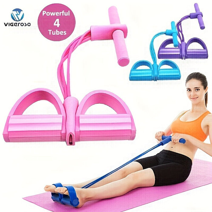 4-Tube Resistance Bands – Medium Tension Home Workout & Core Trainer